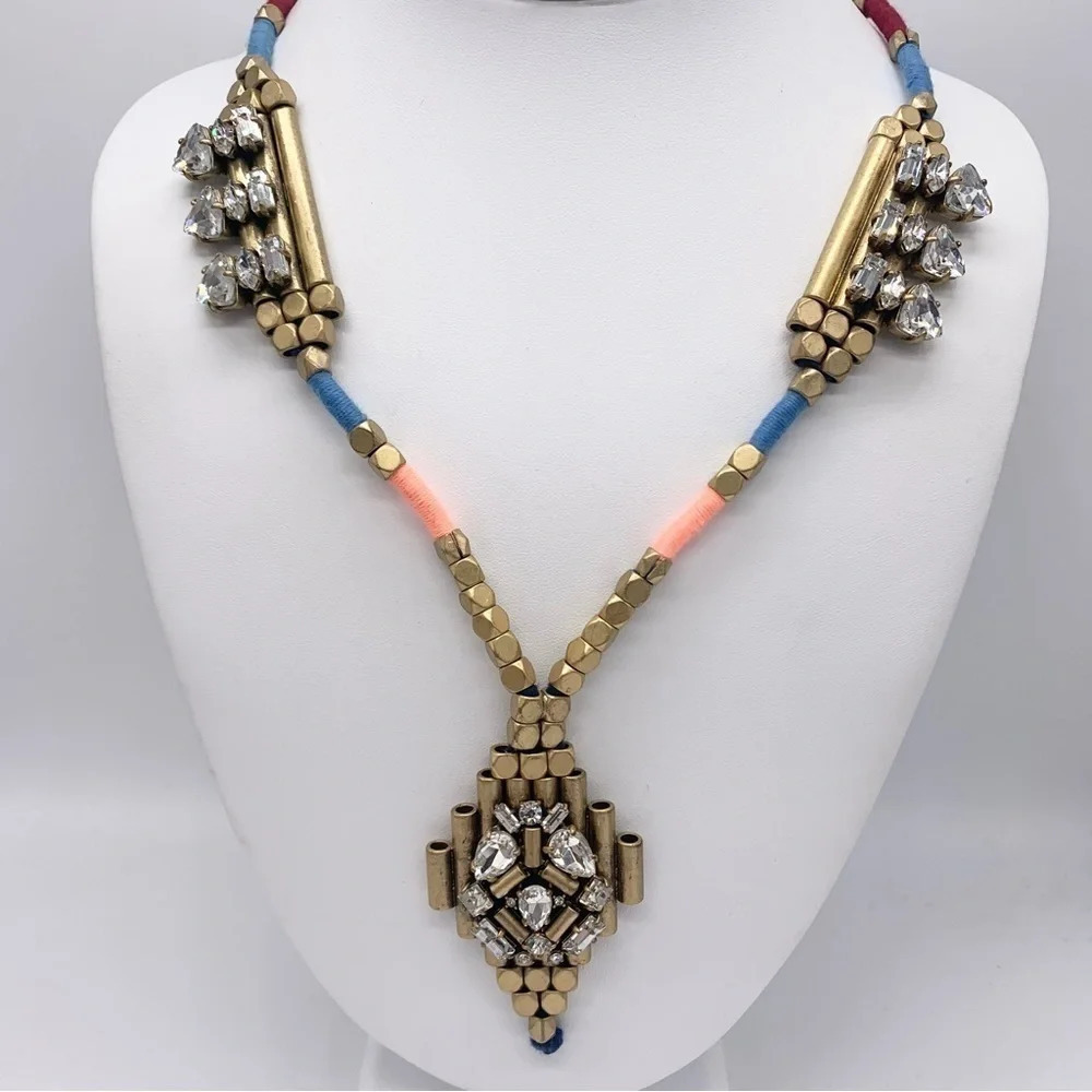 J. Crew Jeweled Rope Drop Pendant Necklace
